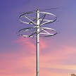 Gemini shown with the included pole, hub and rings plus the Horizontal Gourd Mounting Arms 